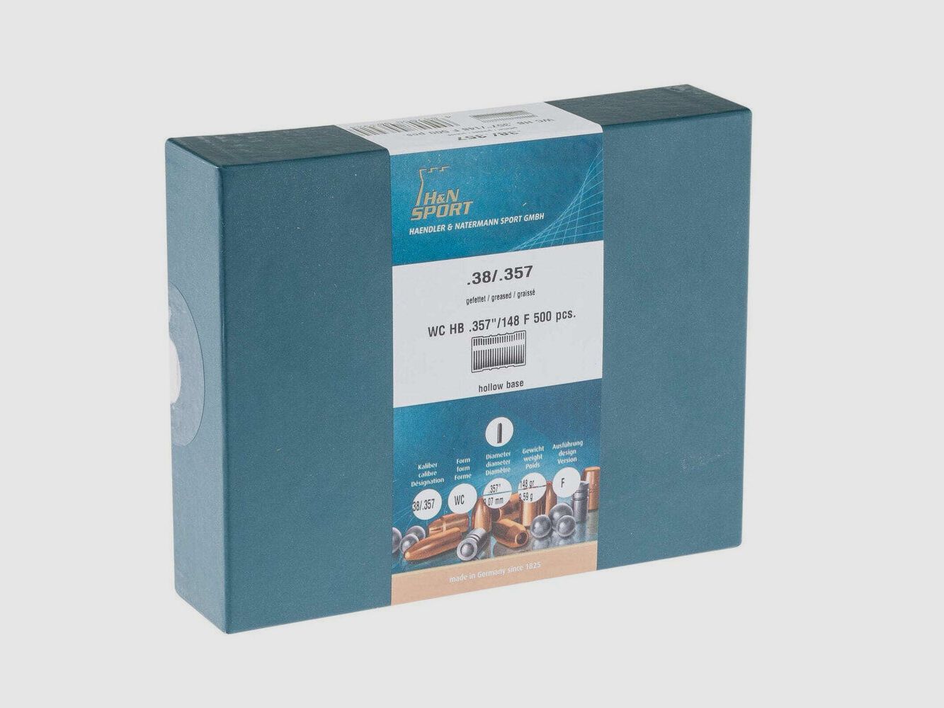 Ogives H&N graissées calibrées – Wad Cutter 357 Mag (.357), image 6 sur 6