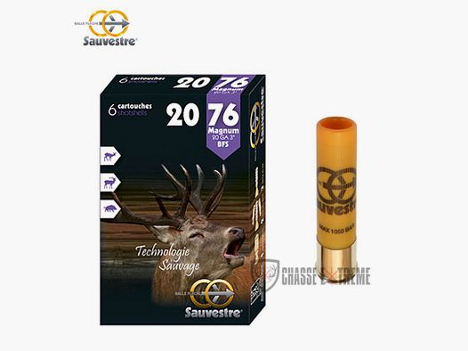 6 Cartucce SAUVESTRE BFS Cal 20/76 Magnum