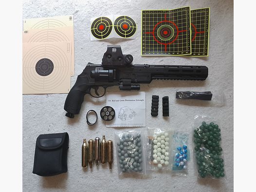 3-9x40 Zielfernrohr en el Long T4e HDR50 Tactical Rifle Kit Rot Punkt Gummi Kugeln RAM Paintball Markierer Cal .50 Set láser CO2 cápsulas revólver cañón largo opcional Holo Visier
