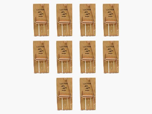 Lote de 10 trampas para ratas de madera, 170 × 75 mm