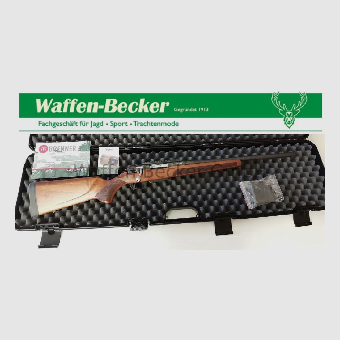 Brenner Brenner BR20 Kal. .308Win. LL:51cm M15x1 mondingsdraad, houten kolf