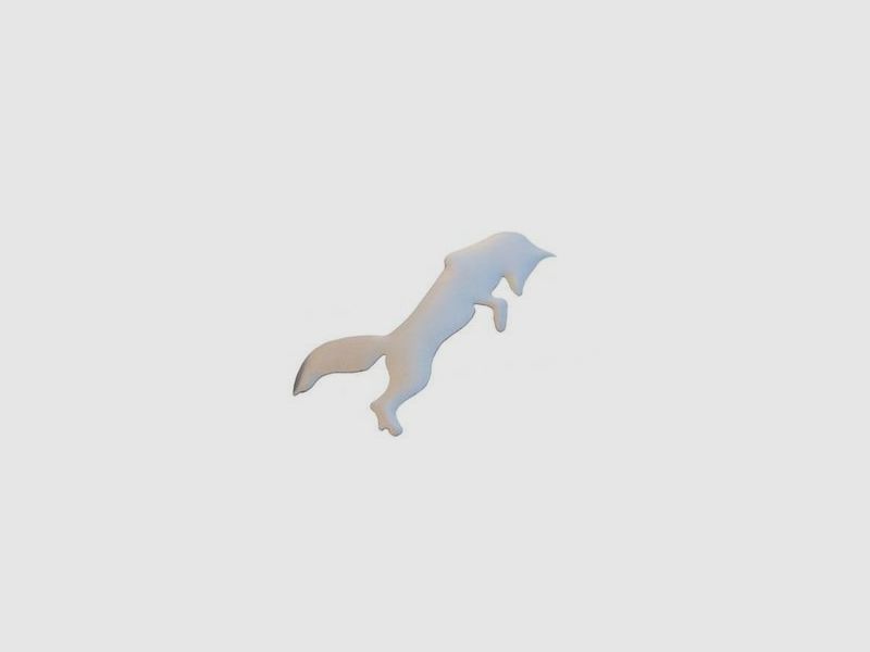 Emblem aus poliertem Edelstahl Fuchs – Autoaufkleber (doppelseitiges Schaumstoffklebeband)