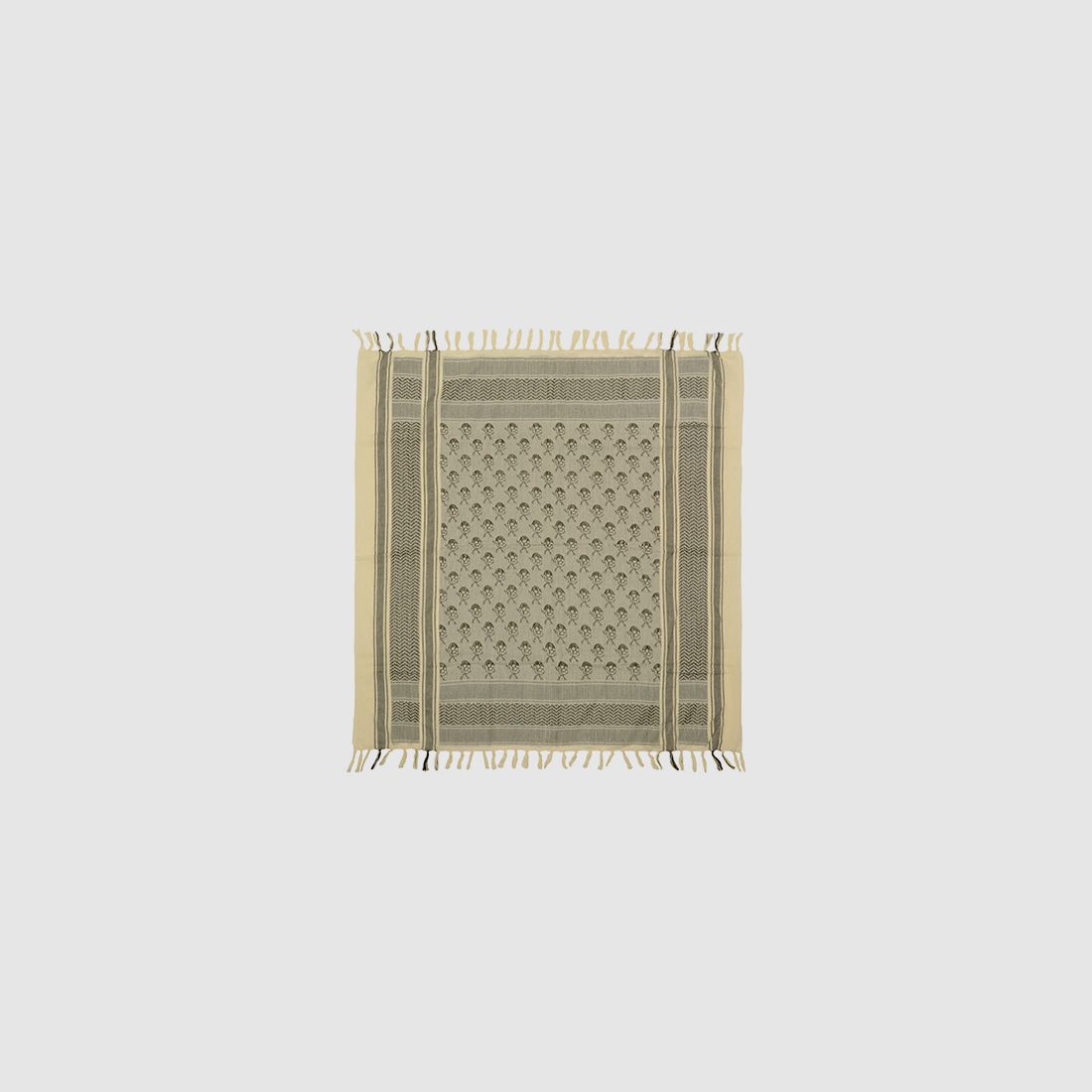 Pirate Pattern Shemagh Scarf - Khaki