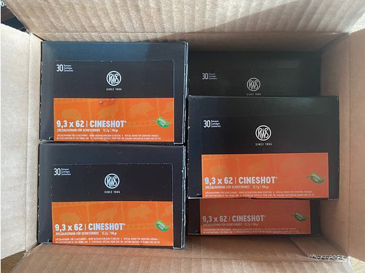 RWS Cineshot 9.3x62 12,7g/195gr cartouche spéciale pour le stand de tir - 315 pièces