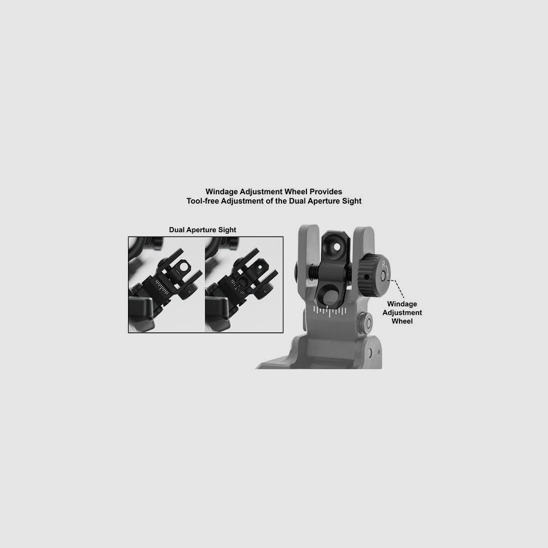 UTG 45 Degree FlipUp Rear Sight 45 Grad Montage Kimme