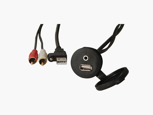 USB/AUX-Verlängerung 2 m mit Einbaubuchse