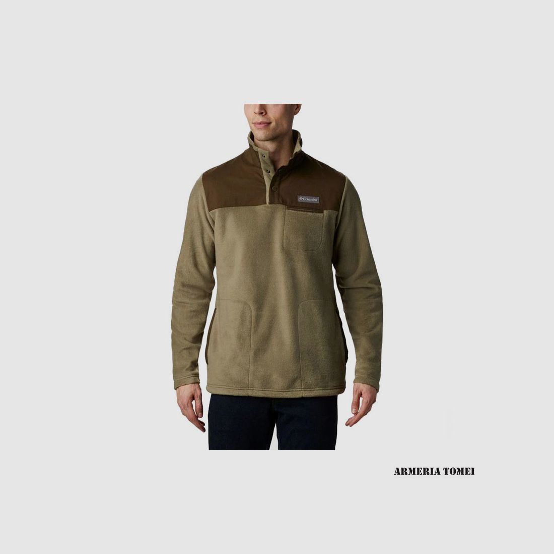 PULLOVER – HERREN – COLUMBIA – COTTONWOOD PARK HALF SNAP Stone Green, Olive Green, Bild 1 von 5