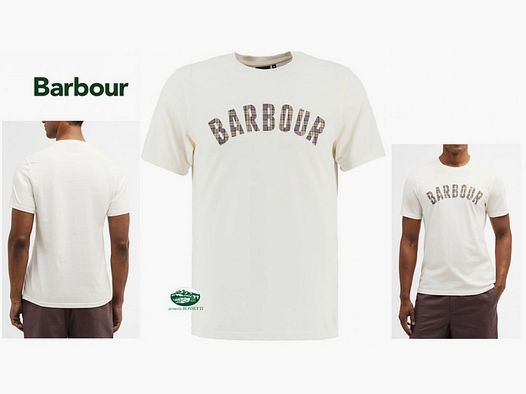 BARBOUR T-shirt Berwick con logo frontale in tartan