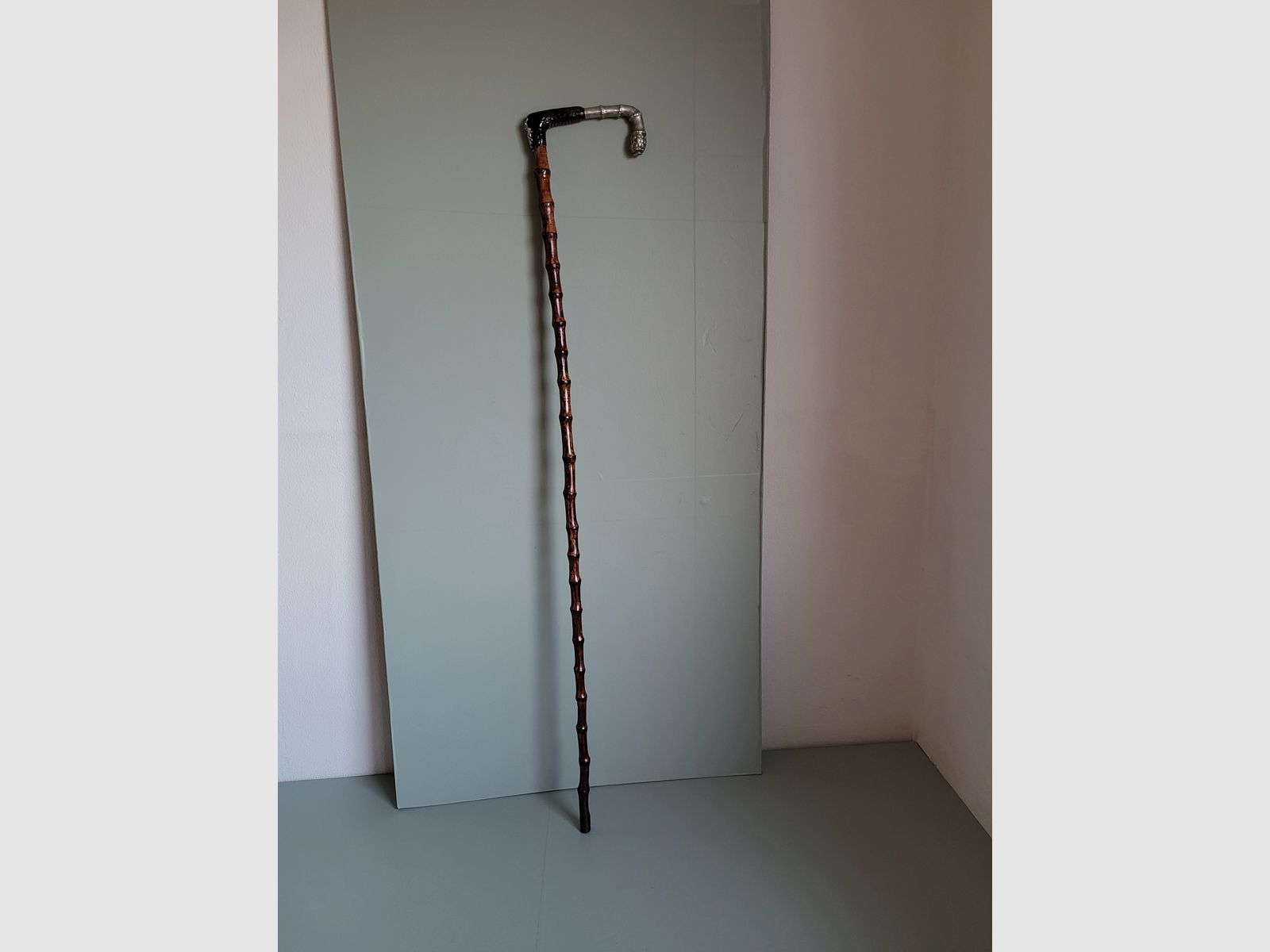 Jäger Spazierstock - 800 Silber - Horn - Wikinger - G .August Schwäbisch Gmund - 1930er Jahre