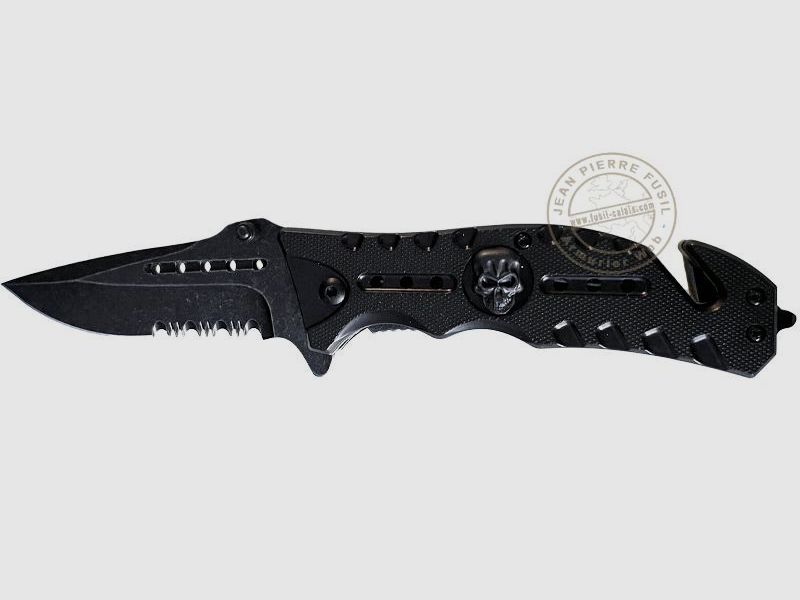 Cuchillo de seguridad negro calavera, imagen 1 de 4