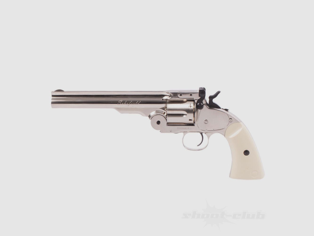 ASG Schofield Revólver CO2 6 pulgadas 4,5mm Diabolo / Plata y Marfil