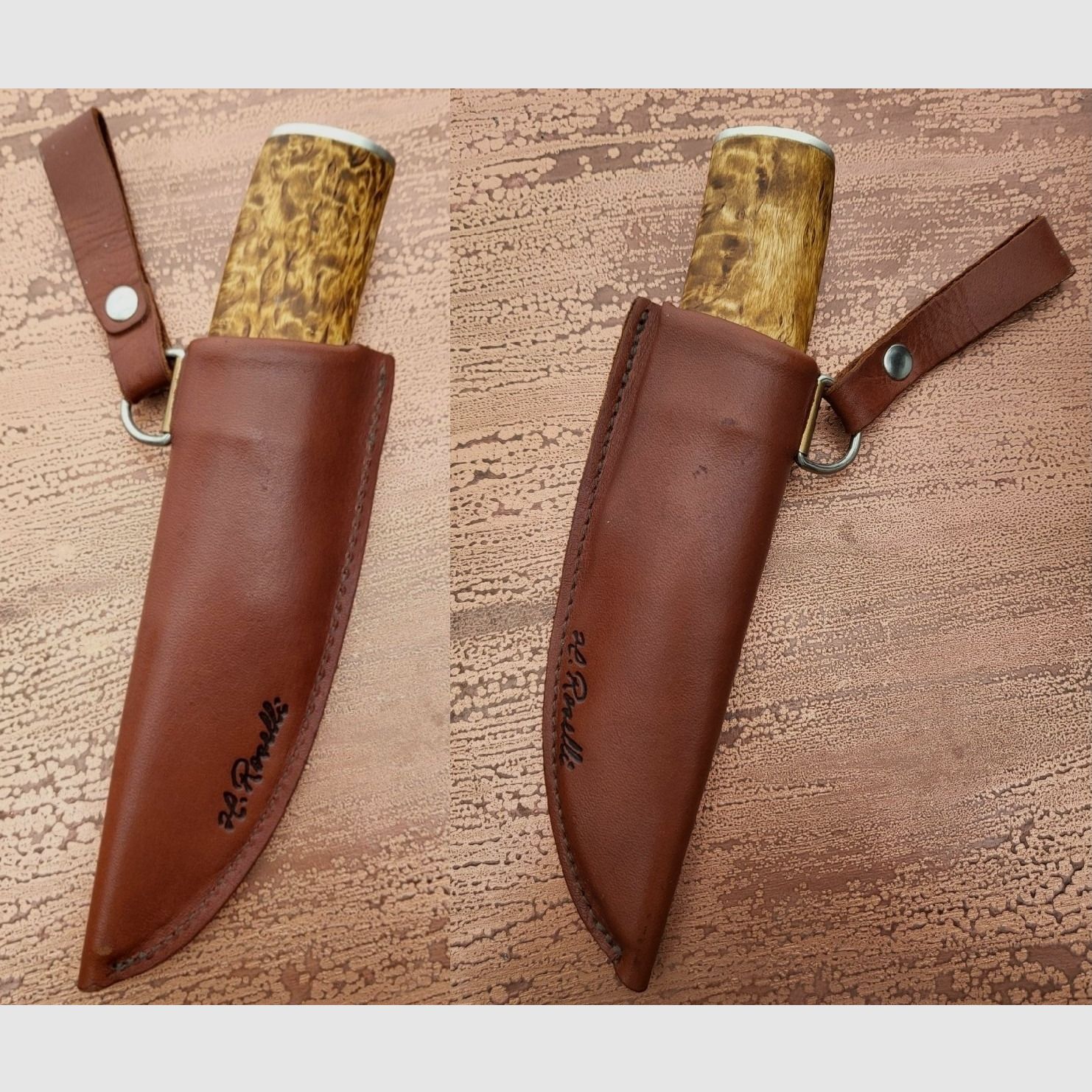 Roselli Grandfather Knife, Wootz Klinge, Silber Ferullen