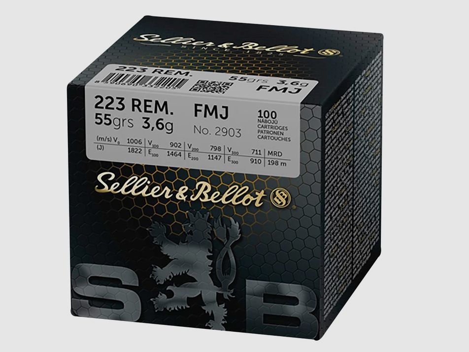 SELLIER & BELLOT - Munition .223 Rem. Full metal jacket BT 3,6g/55grs.