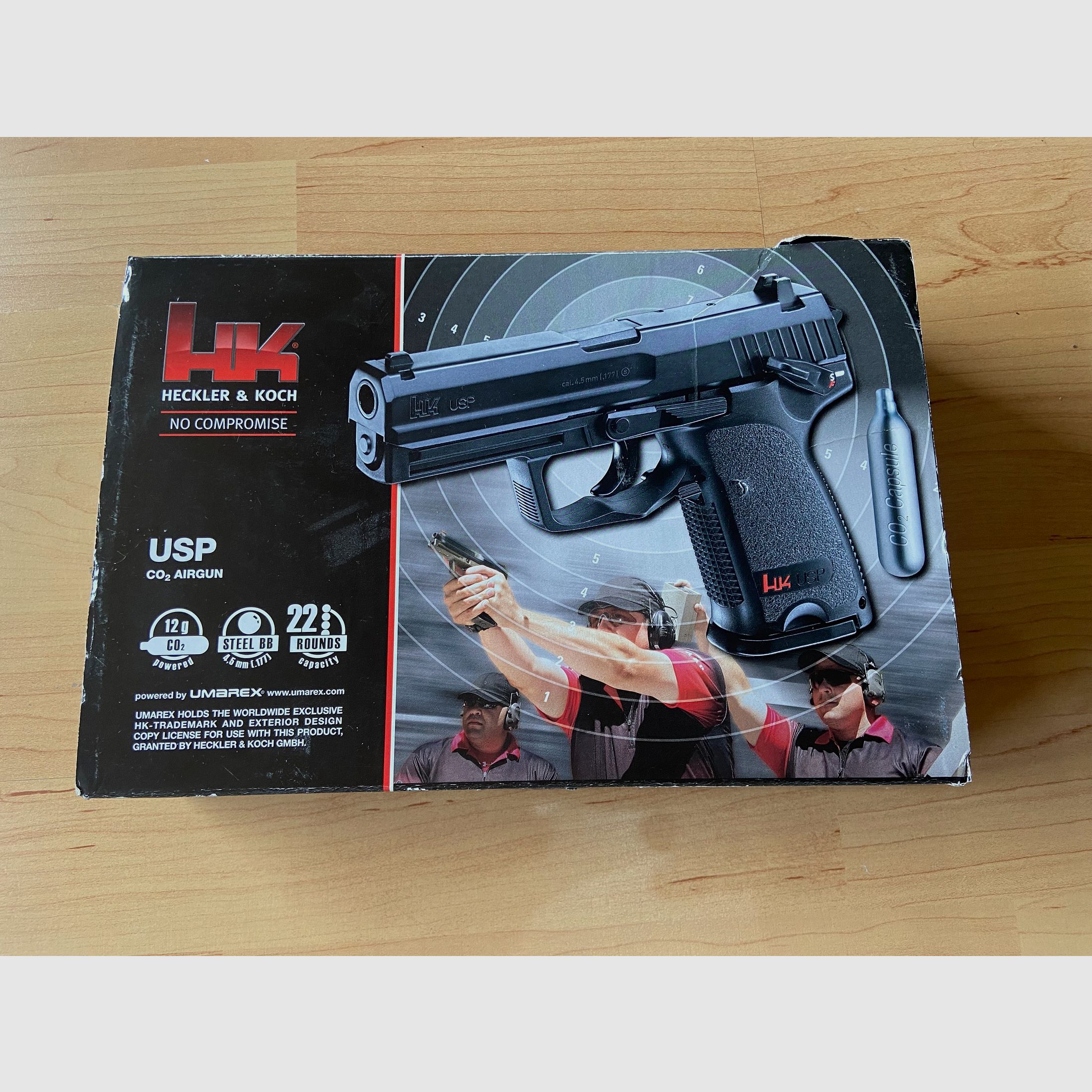 HK USP CO2 Pistole NBB + MP5 K-PDW CO2 GBB 4,5 mm Gebraucht