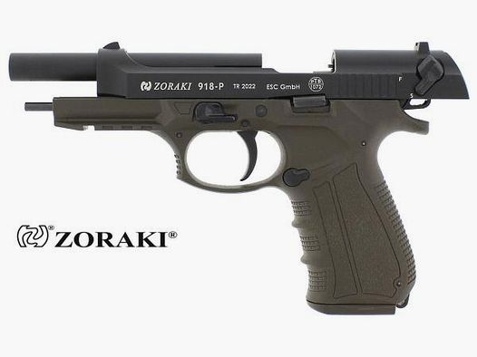 Pistola a gas ZORAKI (SRS) 918 'BERETTA'-Style cal. 9mm P.A. OD-Verde