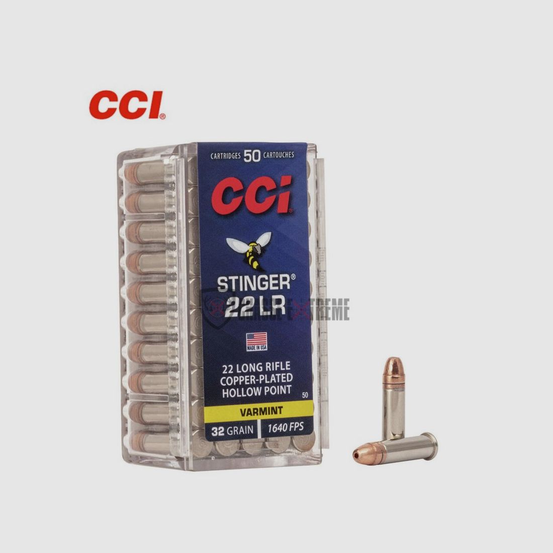 50 Munitions CCI Stinger Cal 22 Lr 32gr HP