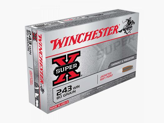 Winchester Super-X .243 Win. 80GR JSP 20 cartouches