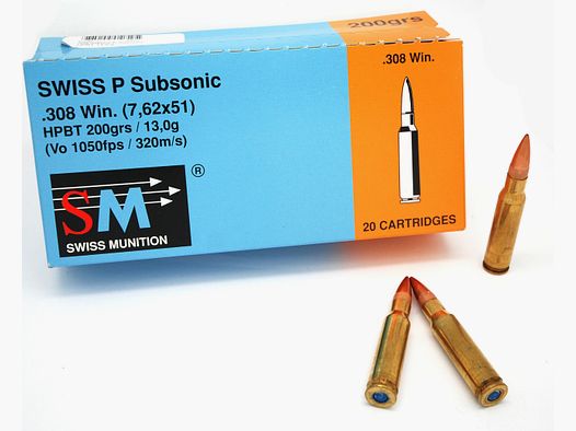 308 Win Ruag Swiss P HPBT Subsonic 13,0 g / 200 grs