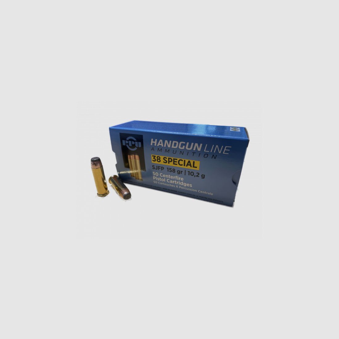 PPU .38SPECIAL SJFP - TEILMANTELFLACHKOPF - 158GRS / 10,2 G - 50 SCHUSS