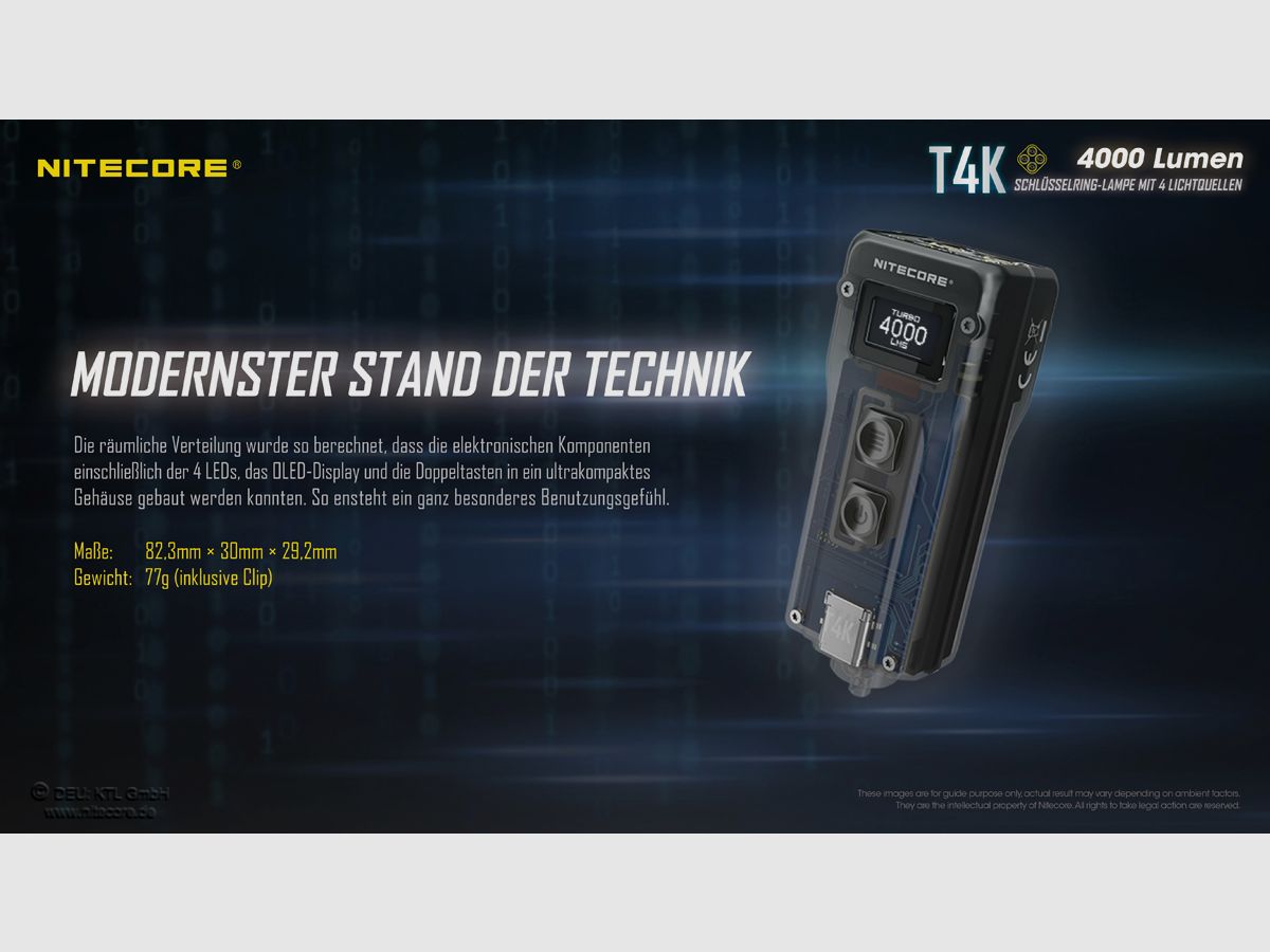 Nitecore T4K LED Taschenlampe 4000 Lumen