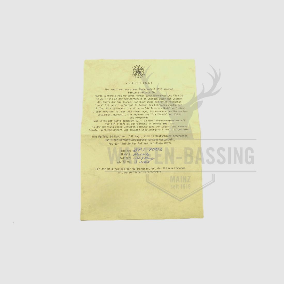 Smith & Wesson Mod.65-5, PIRSCH Einer von 50