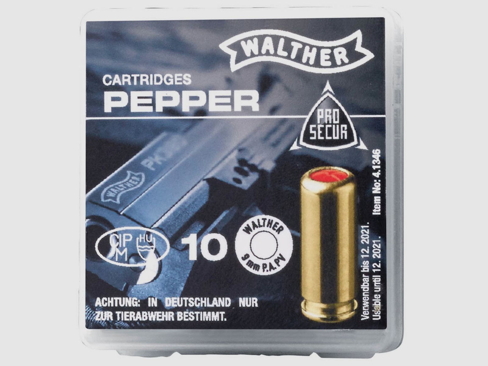 Walther 4.1346 amunicja pieprzowa 9mm P.A. PV do broni alarmowej Pyro