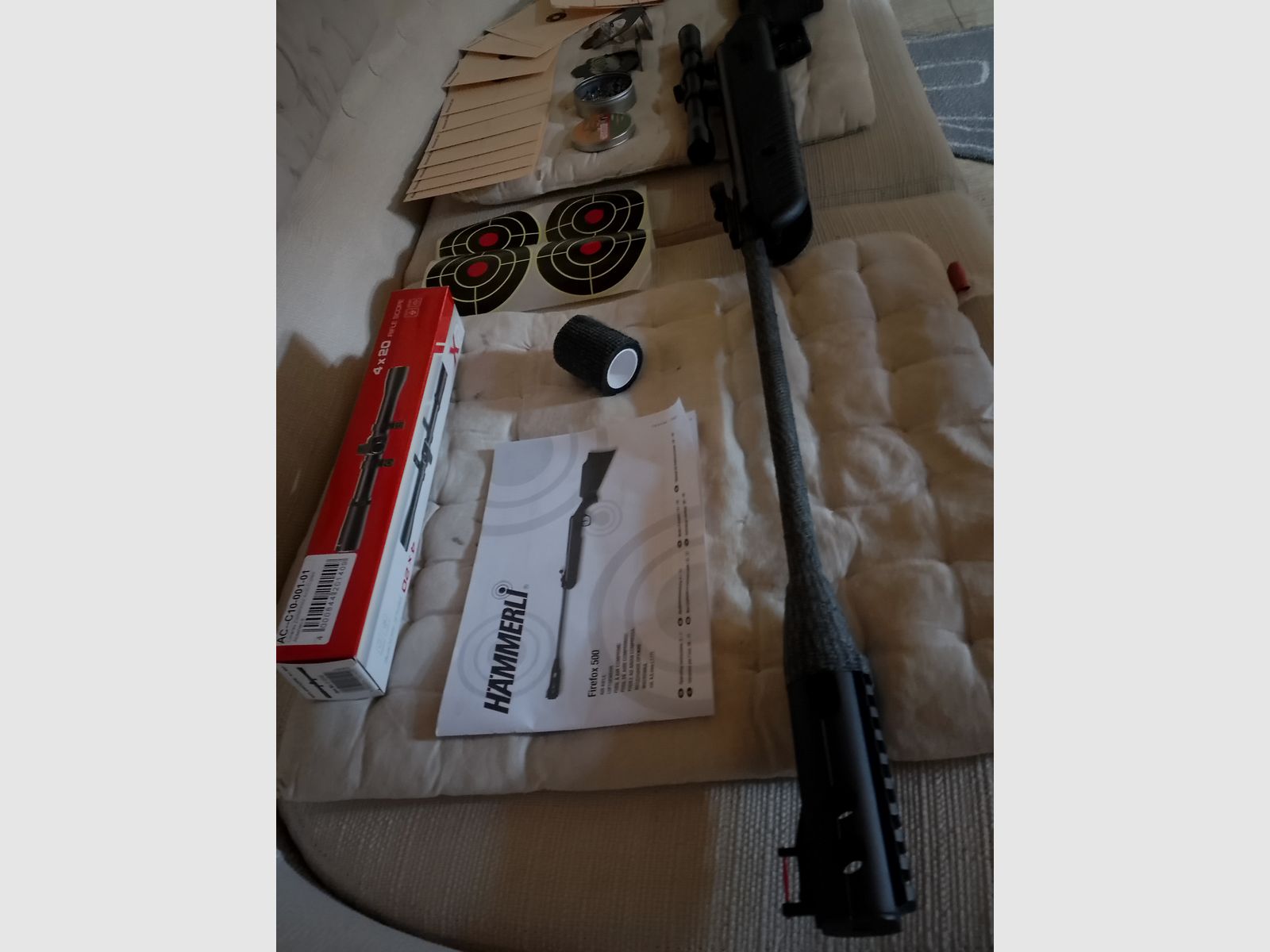 carabine à air Hämmerli Firefox 500 à chargement par basculement 4,5mm .177 + accessoires cibles figurines diabolos set