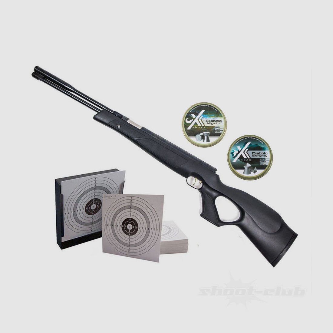 Weihrauch HW 97 luchtgeweer Black Line kal. 4,5 mm in kogelvanger-set