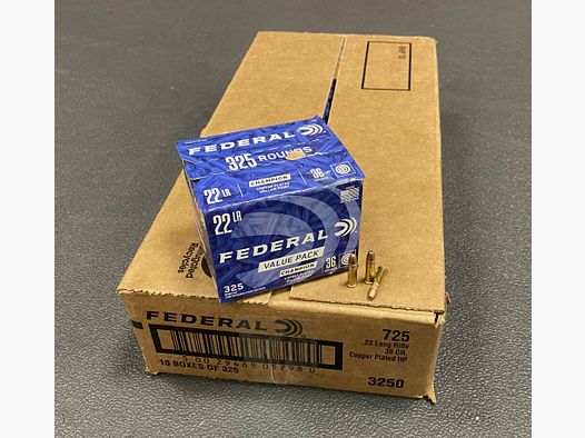 Federal Premium	 .22lr Federal Champion High Velocity Hollowpoint HV HP 36grs verkupfert - 3250 Schuss