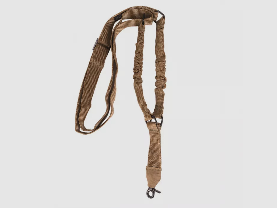 Tactical rifle sling / carrying strap with bungee (65-123cm), 1-point, coyote / beige