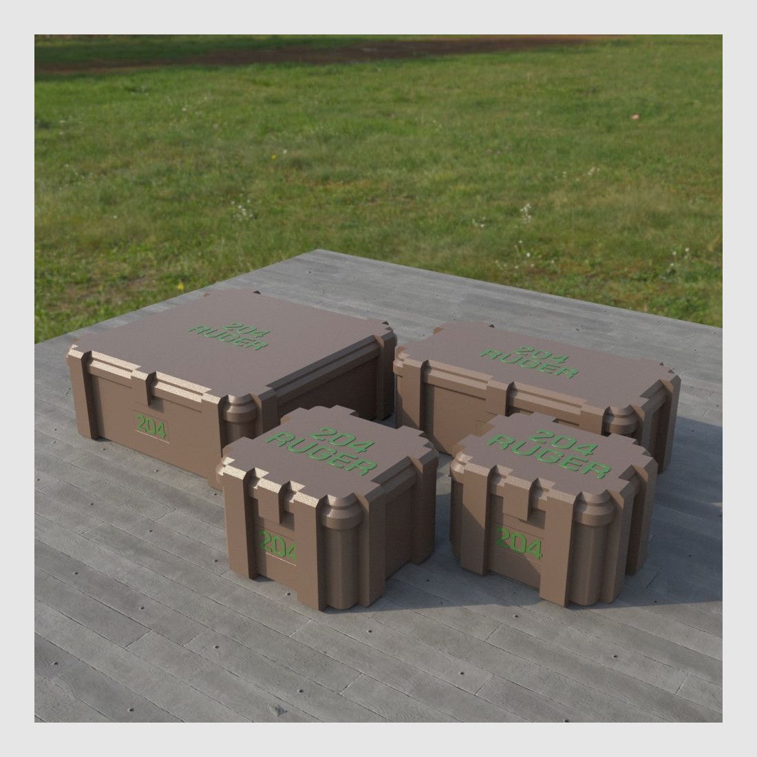 Filamelt ammunition box / .204 Ruger / 'flip lid' / cartridge box, ammo box