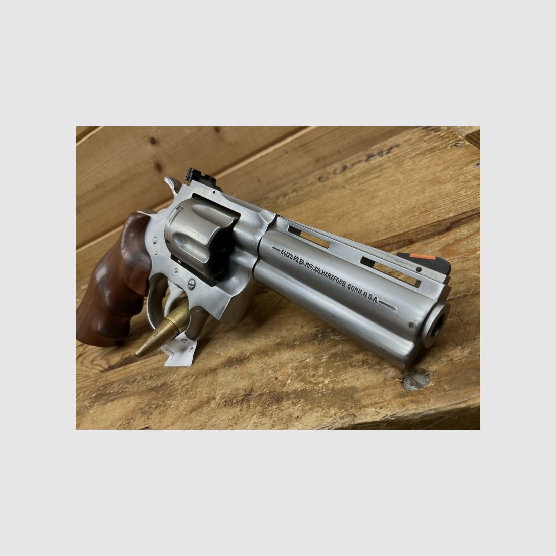 Revolver COLT Mod.Pyton.357, Kal..357Mag., Stainless!!! Holzgriff!!! Kontrastvisierung!!!