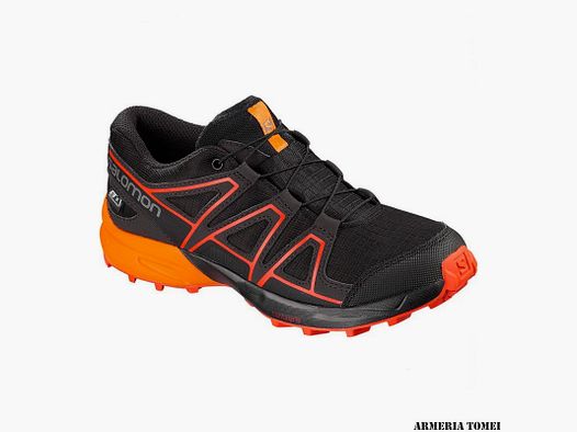 SALOMON – DZIECI – SPEEDCROSS CSWP J Czarny / Tangelo / Pomidor Wiśniowy