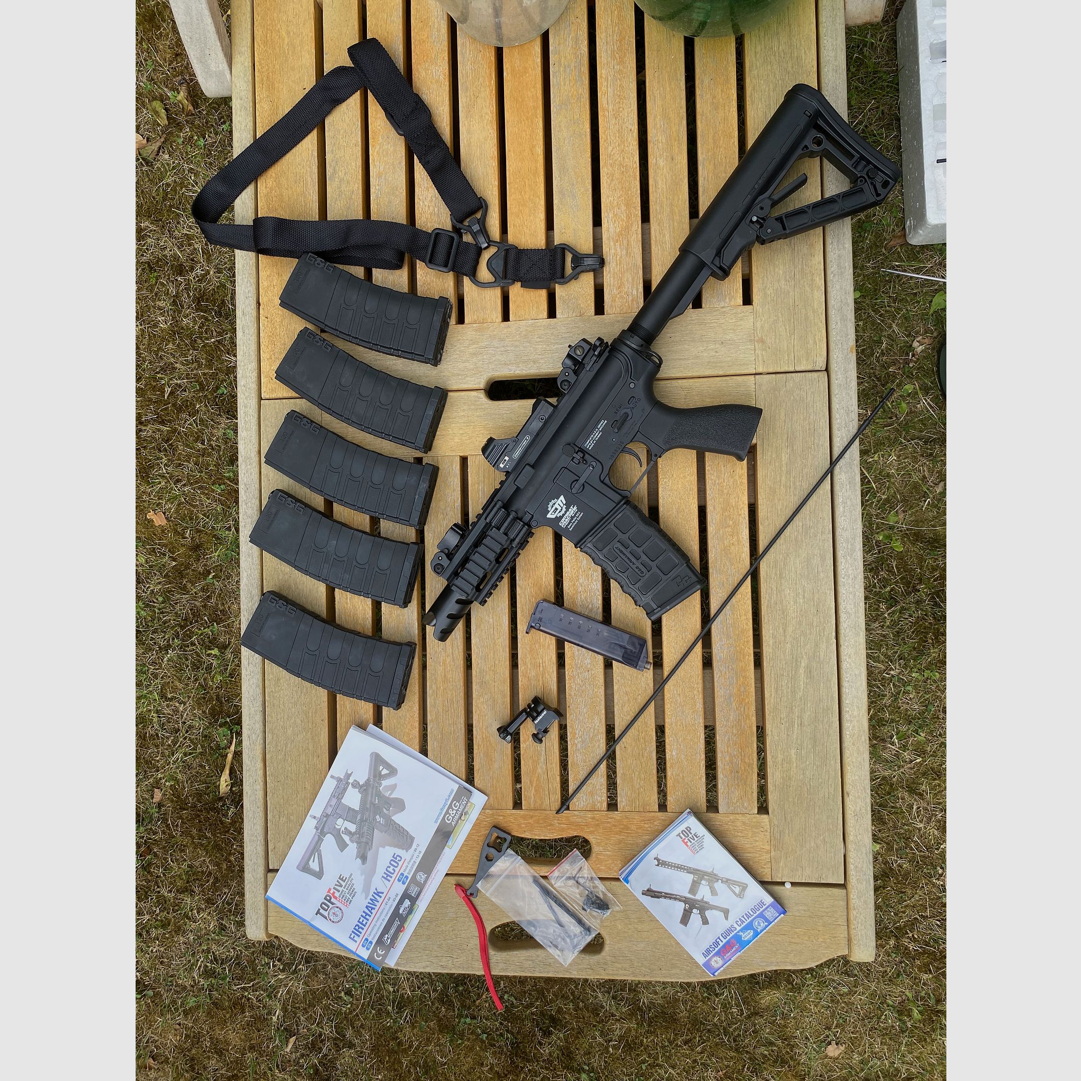 Airsoft Ausrüstung – G&G Firehawk HC05 + Zubehörpaket