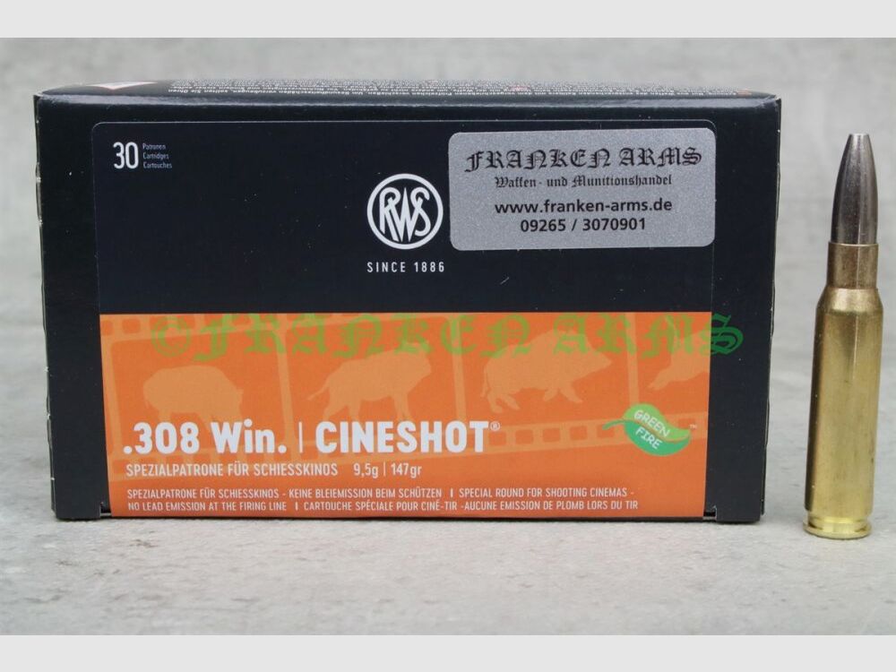 Cineshot .308 Win. 147gr. 9,5g 30 Stück Staffelpreise