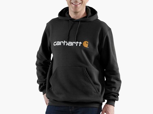 Carhartt Signature Logo Hoodie Hommes Noir S