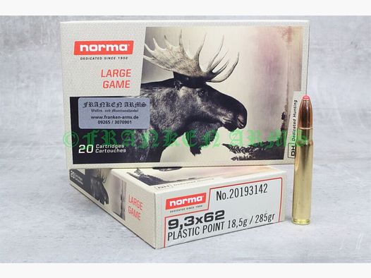 Norma	 Plastikspitze 9,3x62 285gr. 18,5g 20 Stück Staffelpreis