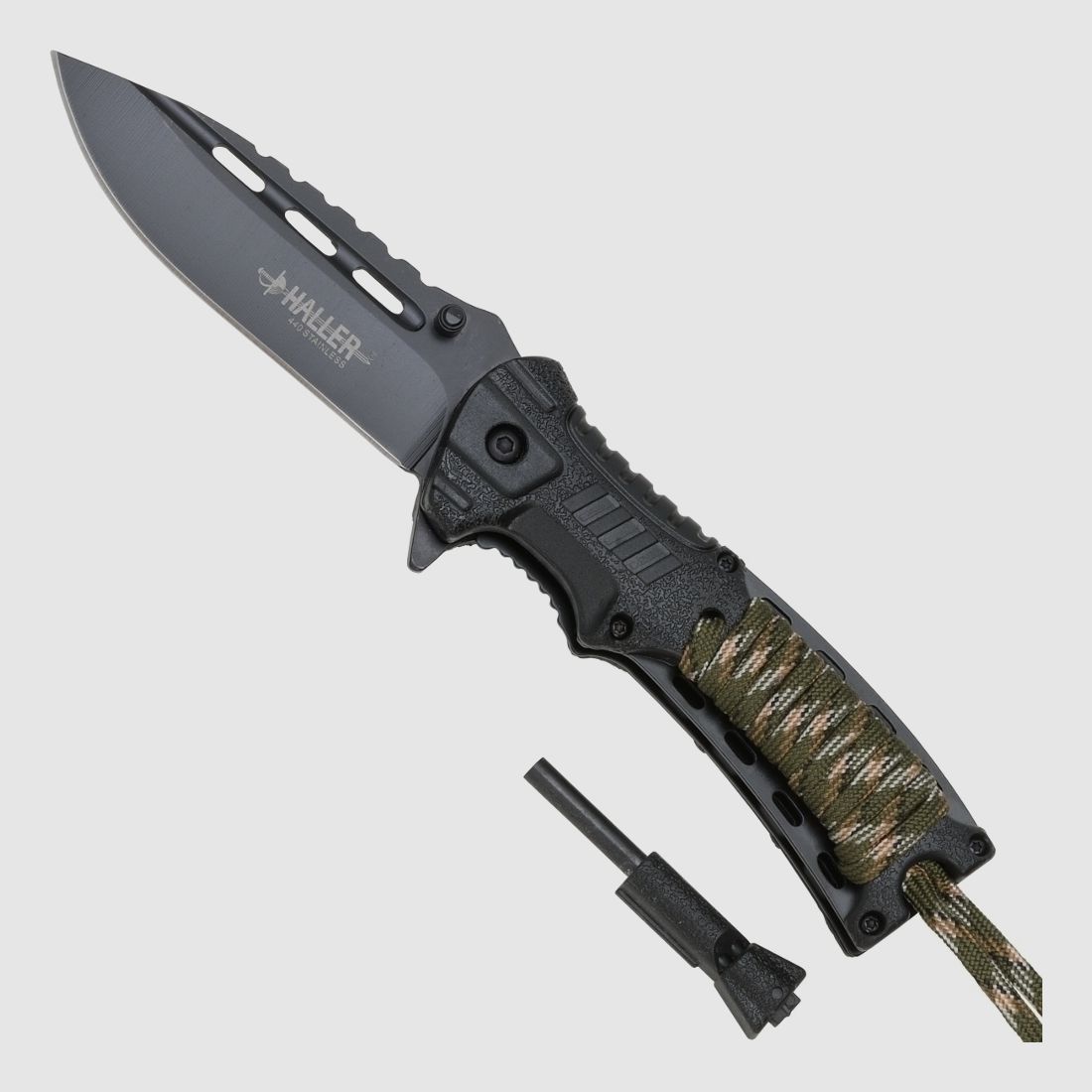 Taschenmesser mit Feuerstarter Survival Paracord-Wicklung Outdoor Messer