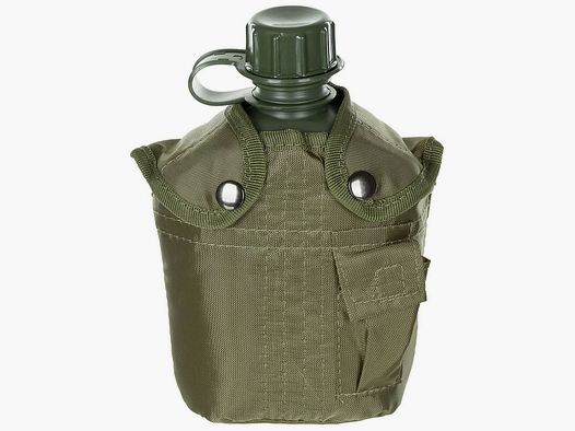 US Feldflasche mit Hülle, 1l - Oliv