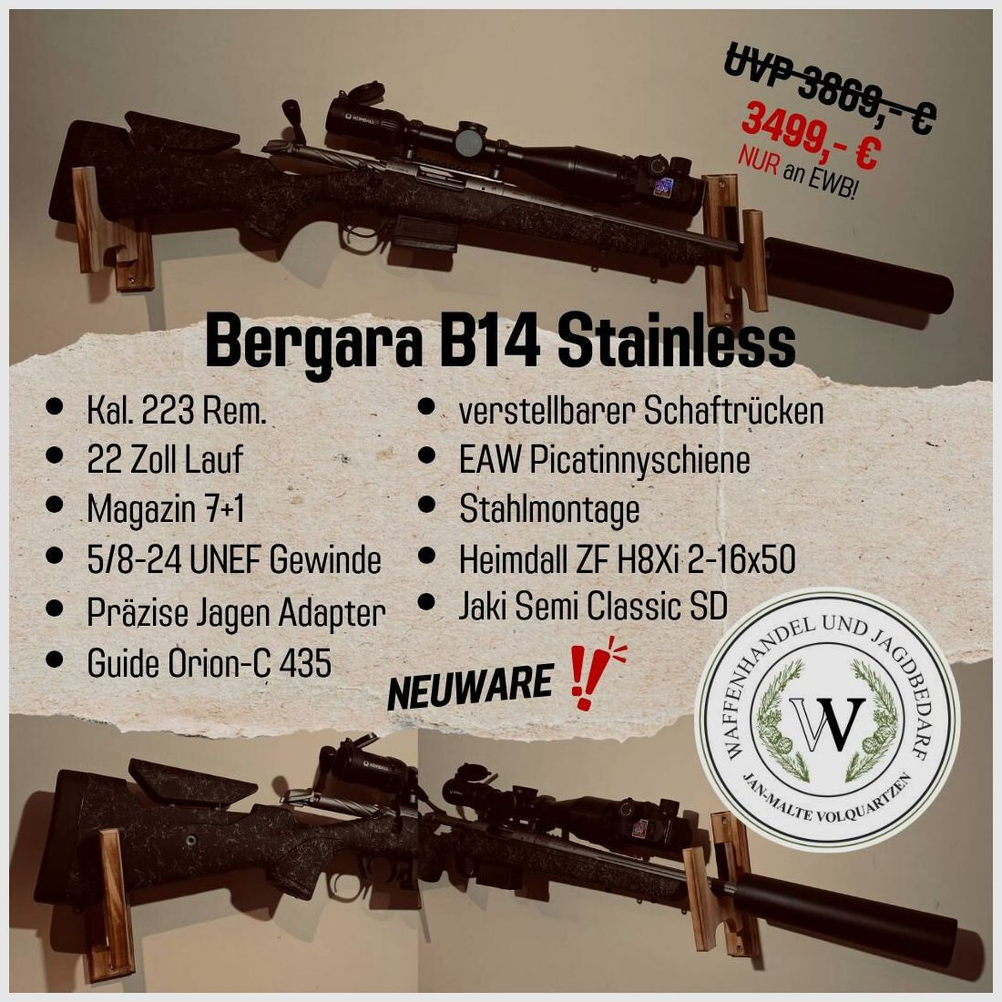 Bergara B14 Stainless 223Rem.