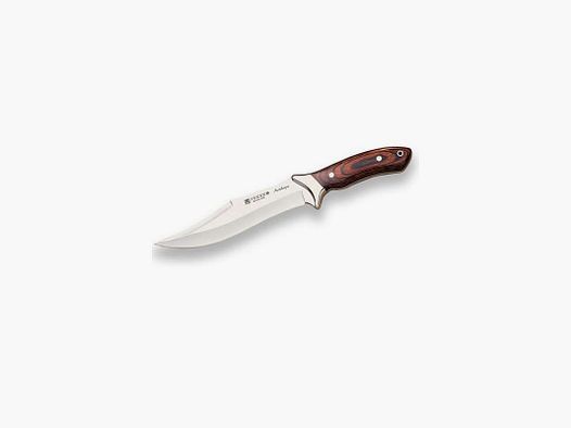 Couteau de chasse JOKER ANTÍLOPE, manche en bois d’olivier et lame de 19,5 cm. Étui en cuir.