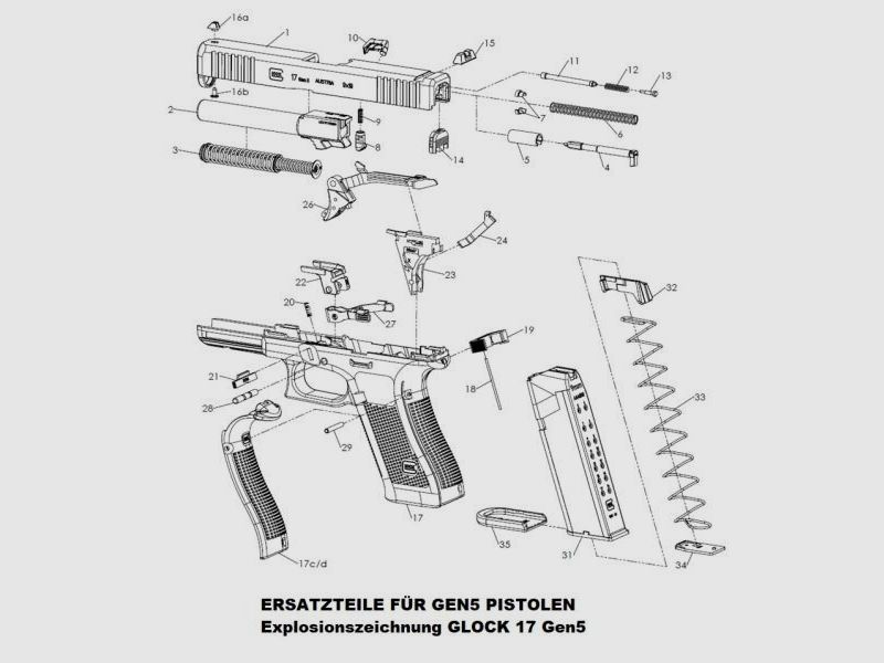 GLOCK Tuning/Ersatzteil f. Pistole Feder z. Verriegelung #20 Gen5 f. 17,19,26,34,19X,45 u.a.