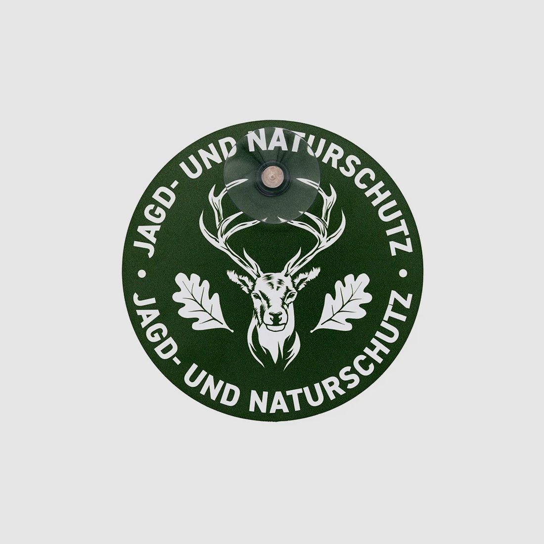 Autoschild rund mit Saugnapf "Jagd & Naturschutz" Hirsch rund