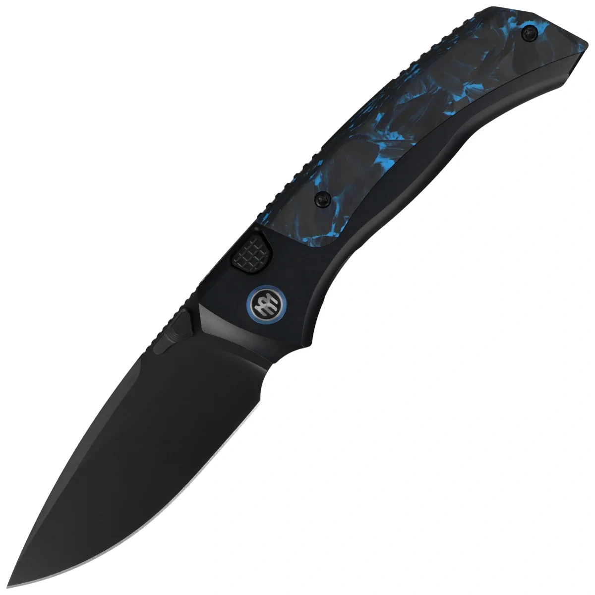 Klappmesser Remette RT-Steed Black Titanium/Black-Blue Carbon Fiber, Black DLC M390 (RTWS-BL)
