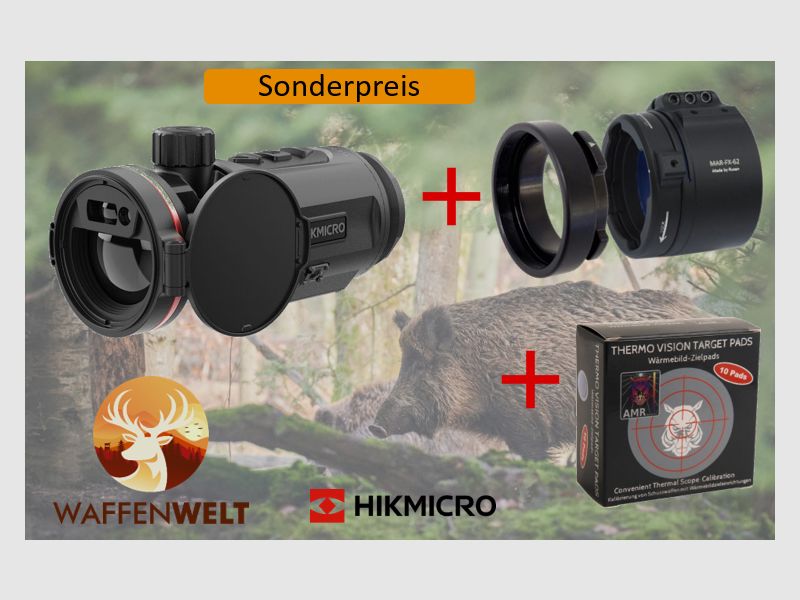 Hikmicro Thunder TQ35CL 3.0 im Komplett-Set mit Rusan MAR Adapter & Wärmebild-Zielpads