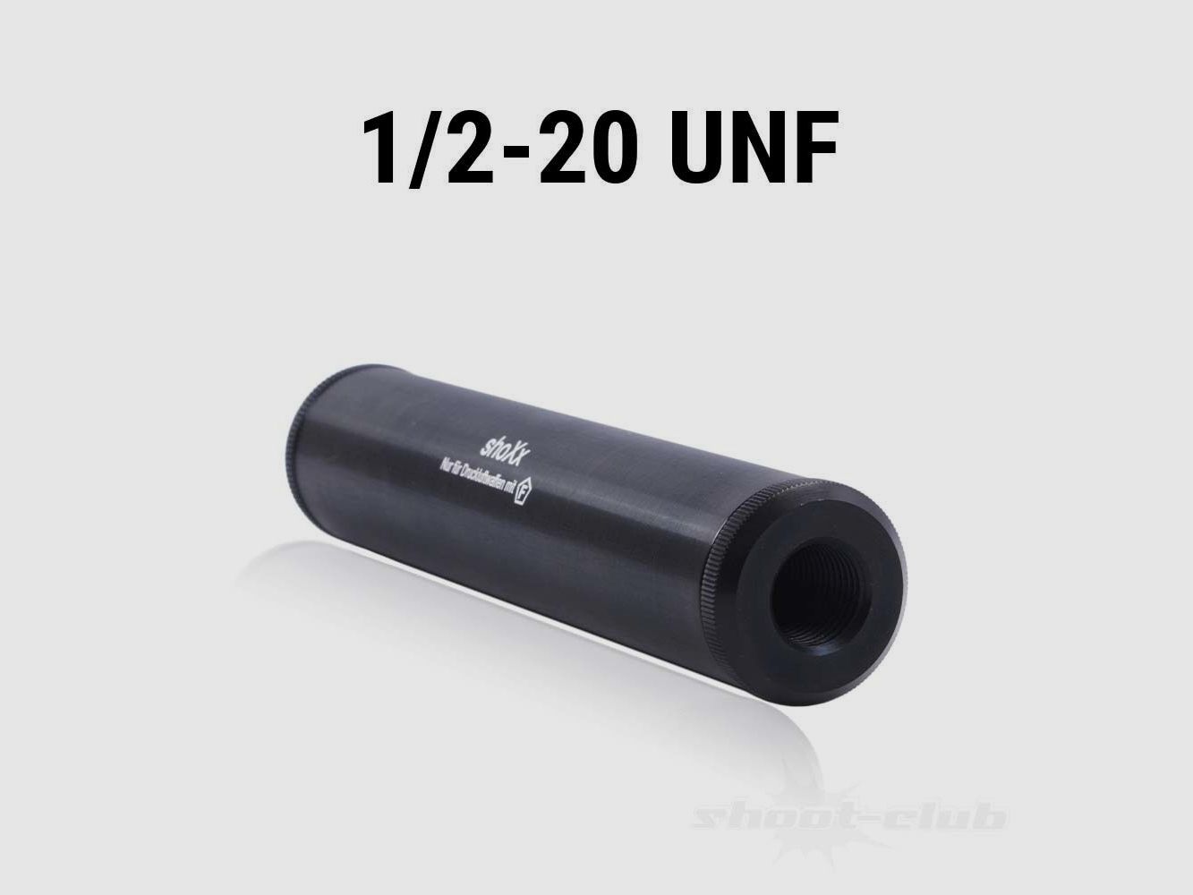 silenciador shoXx para carabina de aire/CO2 4,5mm & 5,5mm, 1/2-20 UNF