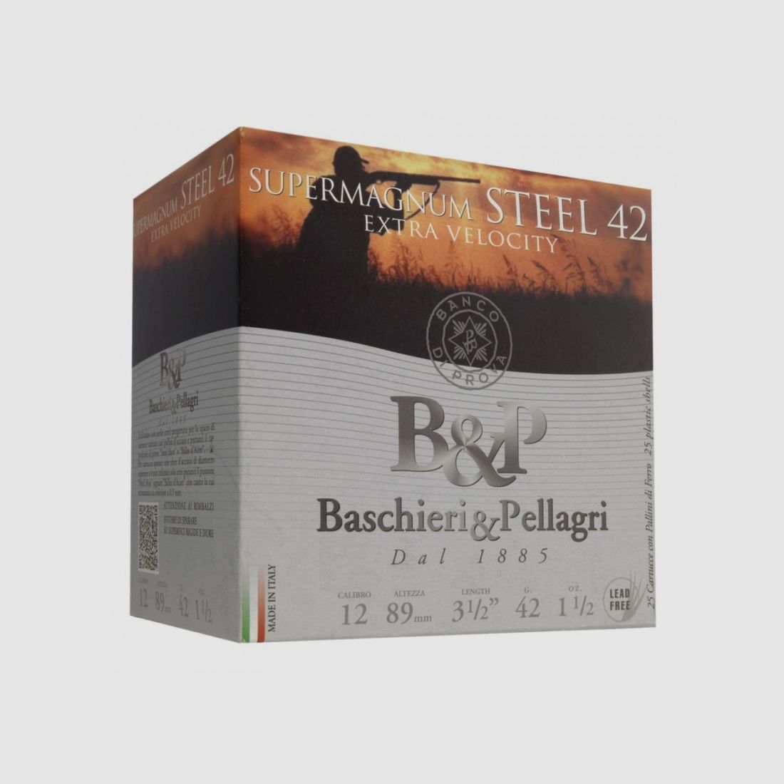 100 Cartucce in acciaio bp super magnum 42hv cal 12/89mm