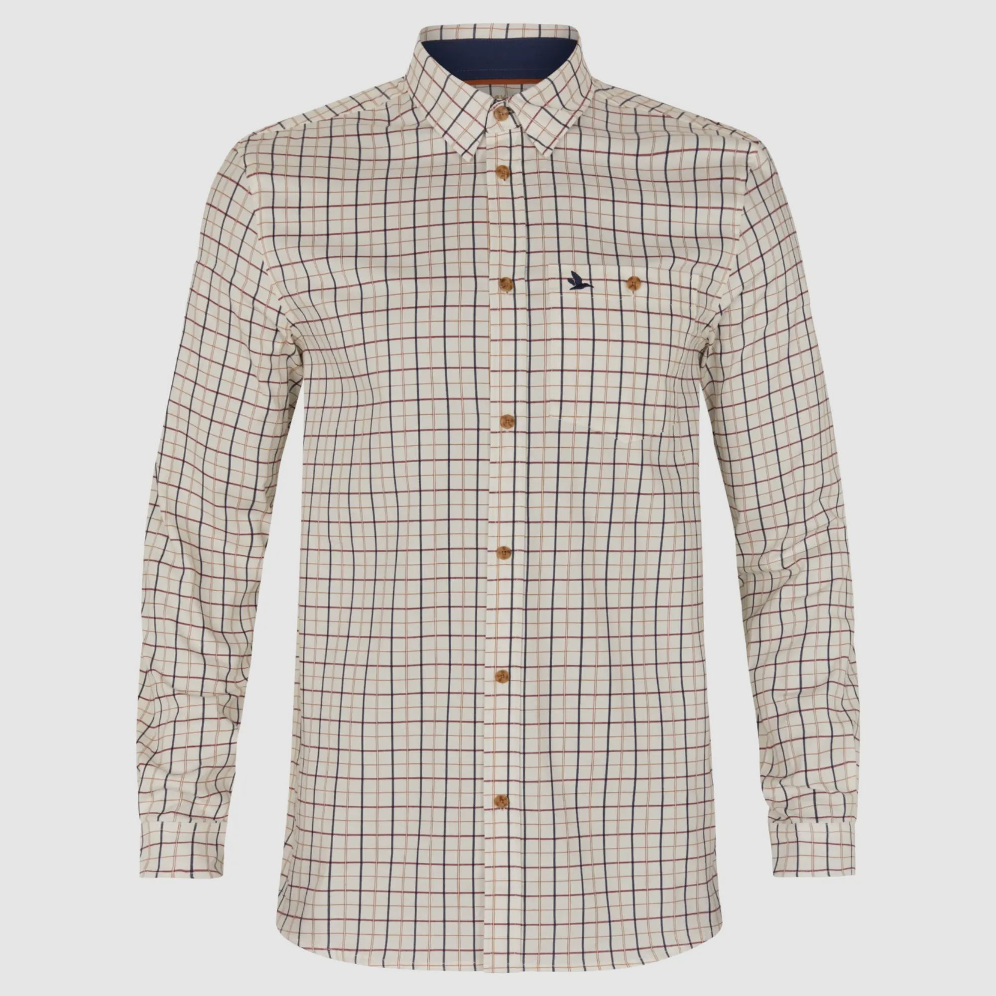 Seeland Jachtshirt Oxford Classic Blauw/Merlot Check