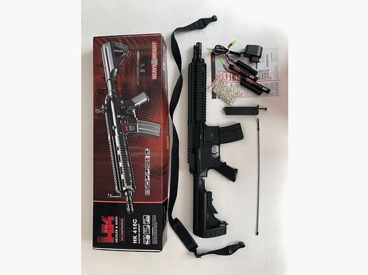 Heckler & Koch HK416C airsoft rifle 6mm fully automatic including 2 x battery + original packaging + 6mm pellets