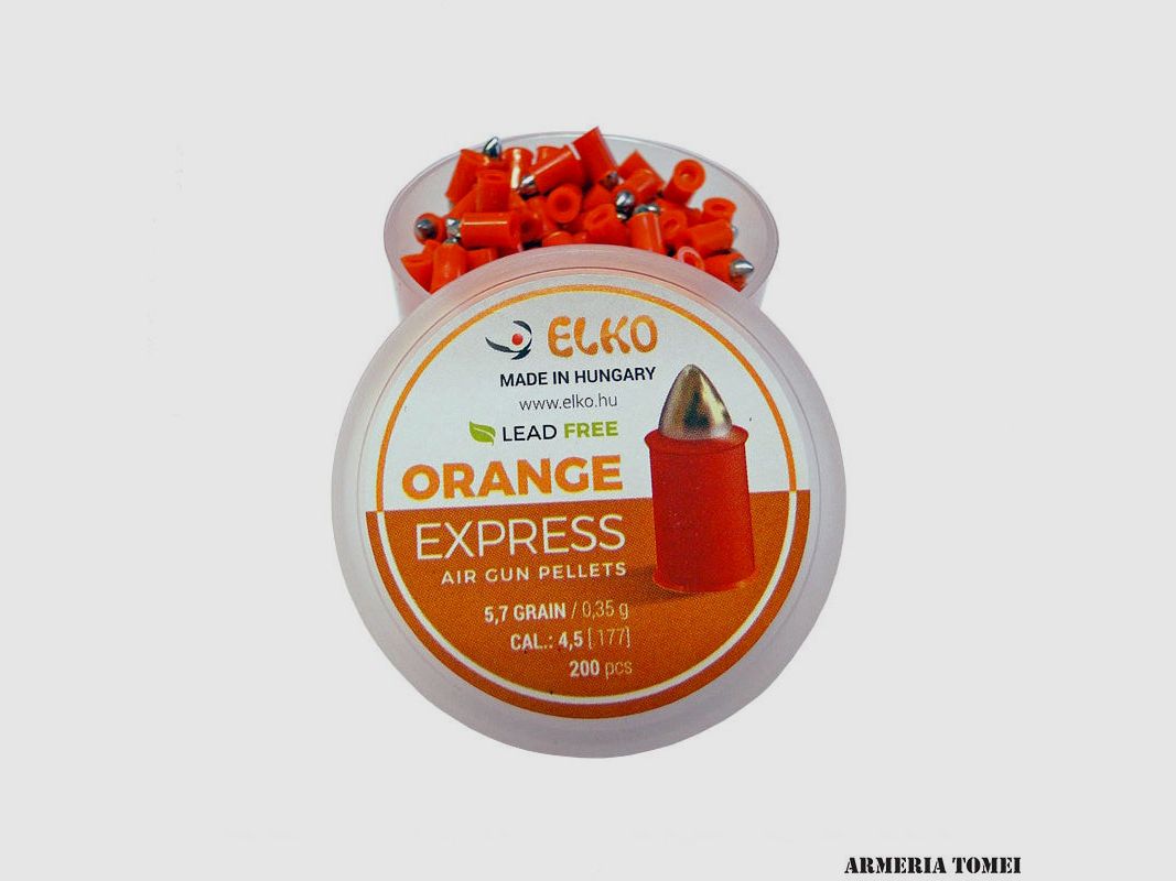 AIR GUN BULLETS – ELKO – ORANGE EXPRESS CAL .4.5 MM ( .177 ) 5.7 GR / 0.35 G CONF. 200 PCS.